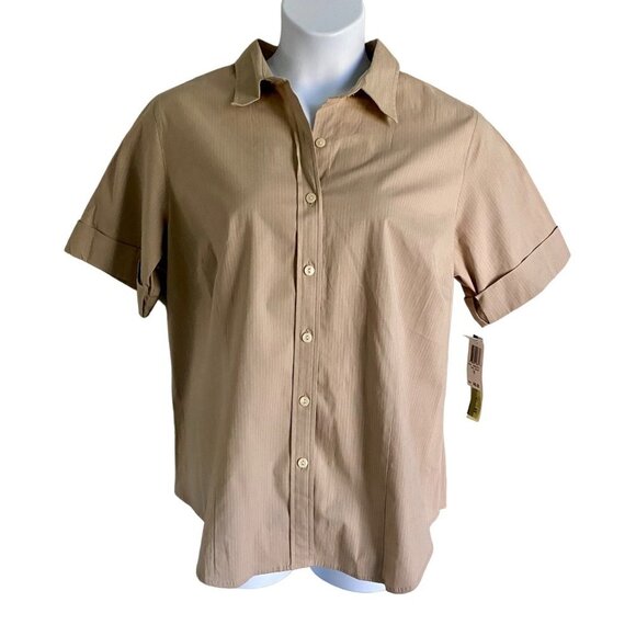 Style & Co Stretch Button Up Short Sleeve Shirt Size 16W NEW NWT - Picture 2 of 9